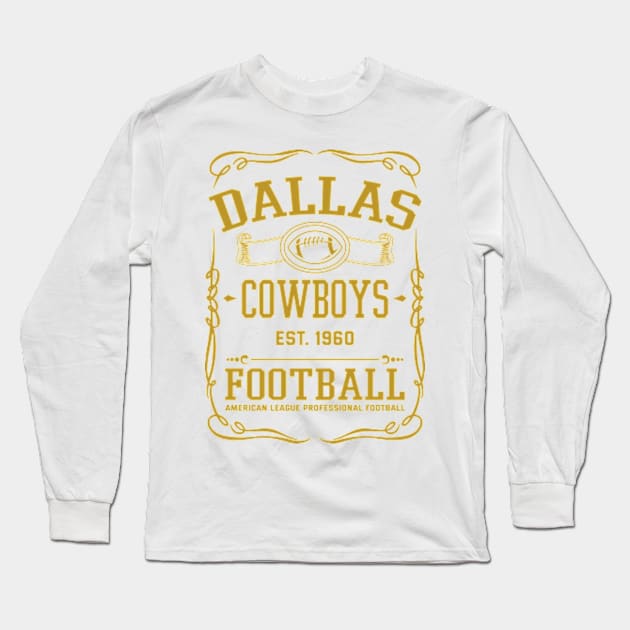 Vintage Cowboys American Football Long Sleeve T-Shirt by carlesclan